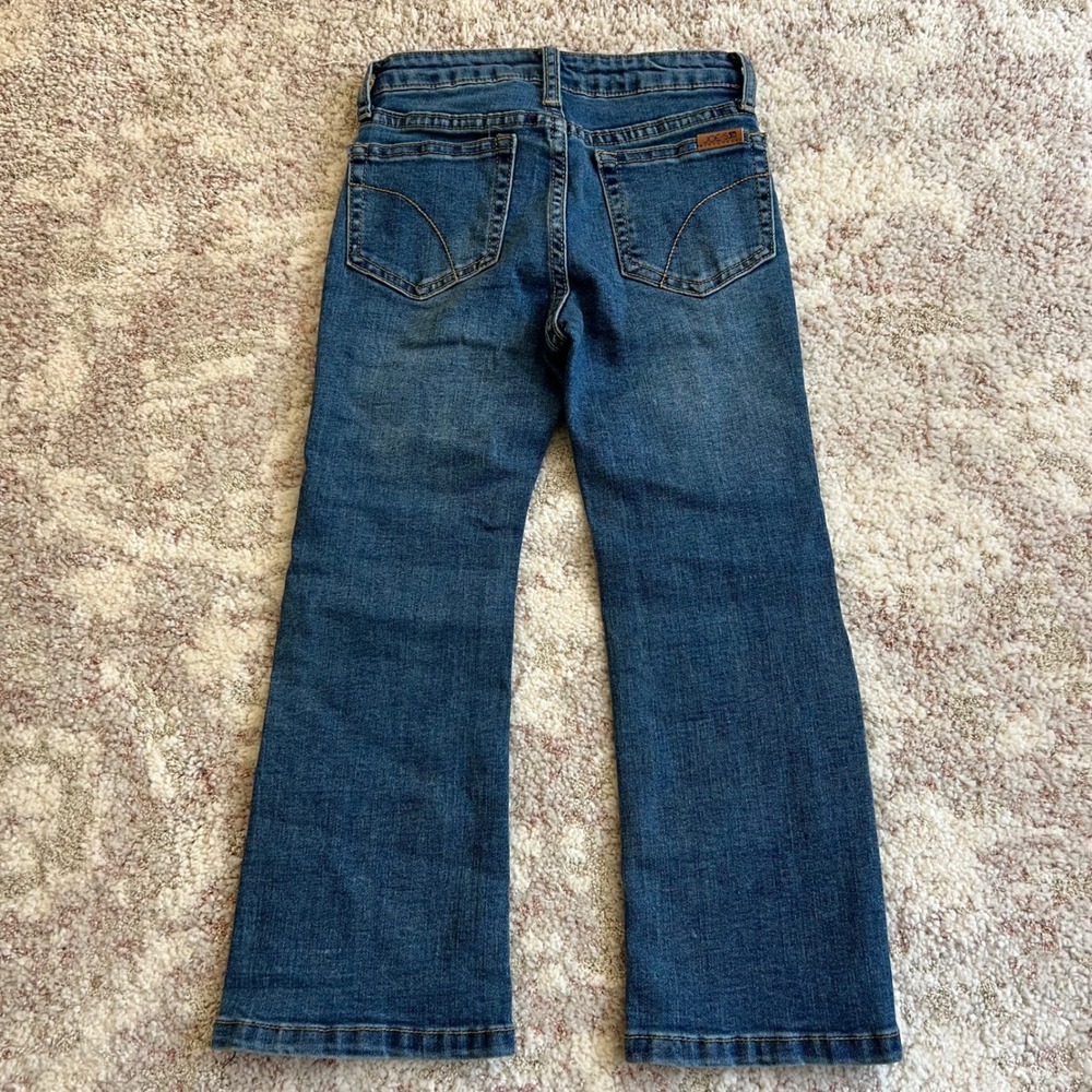 Joes Jeans Girls Size‎ 4 Medium Wash Flare Leg Side Slit Denim Pants Adjustable - Picture 3 of 7